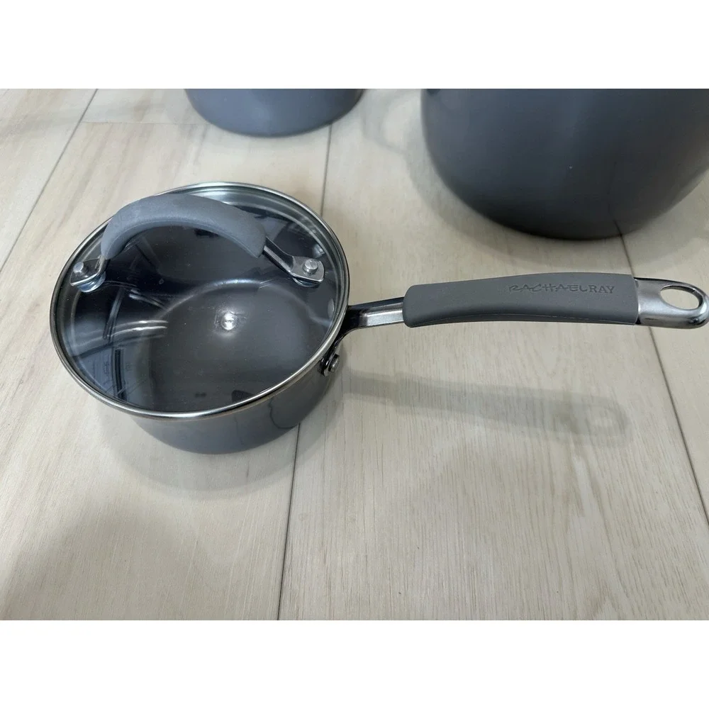 Rachael Ray Porcelain Nonstick Pot & Pan Set 2 Fry Pans & Stockpot